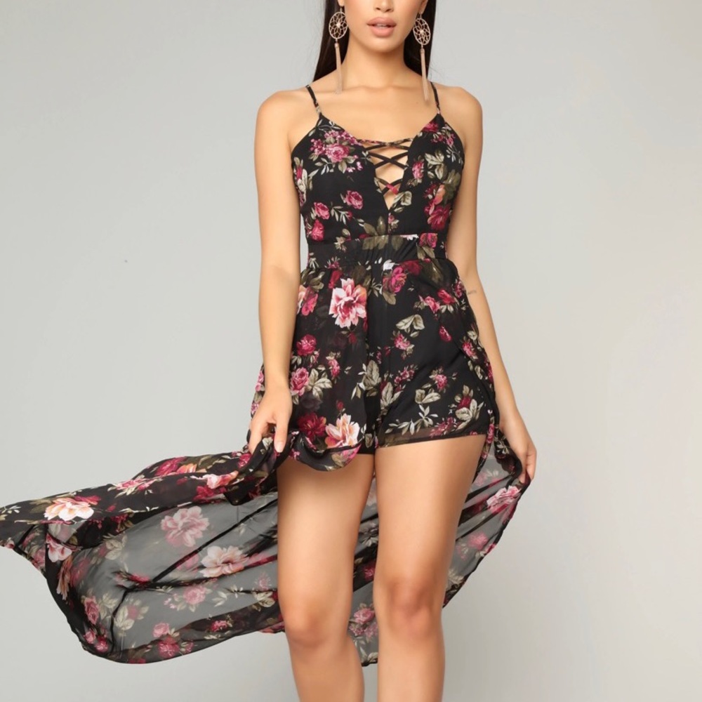 Fashion nova floral romper maxi